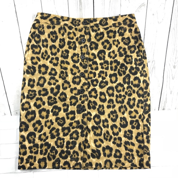 Ralph Lauren Leopard Animal Print Skirt Sz 2P - Picture 2 of 5
